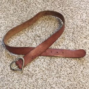 Brown Leather AE belt heart buckle